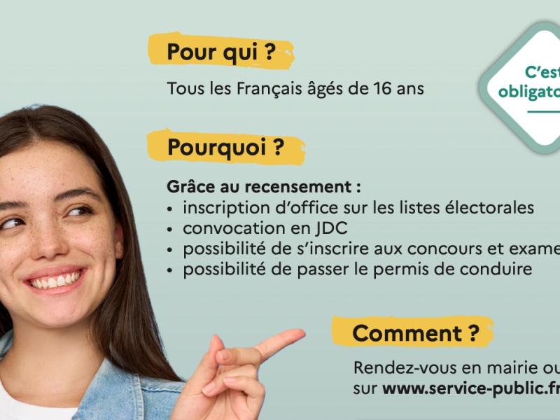 Bientôt 16 ans ? PENSEZ AU RECENSEMENT