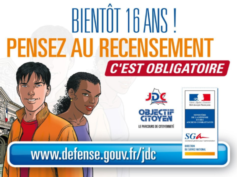 Bientôt 16 ans ? PENSEZ AU RECENSEMENT